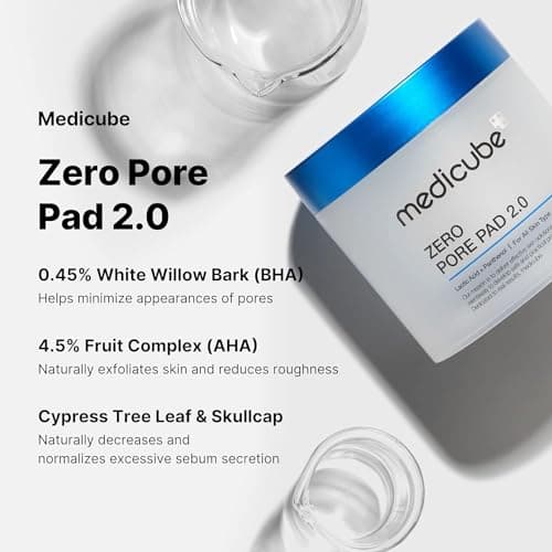 Medicube Zero Pore Pads 2.0 - Dual-Textured Facial Toner Pads for Exfoliation and Minimizing Pores with 4.5% AHA Lactic Acid & 0.45% BHA Salicylic Acid - Ideal for All Skin Types - Korean Skin Care thumbnail 4