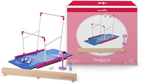 American Girl Truly Me, 18-inch Doll Playsets, Dream Routine Gymnastics Set, with Pretend Chalk 9 pcs, Ages 5+ Years - Image 1