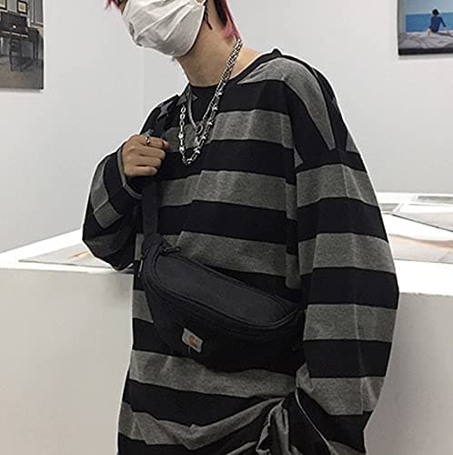 Women Harajuku Oversized Stripe Casual Long Sleeves Crewneck T-Shirt Tee Tops thumbnail 5