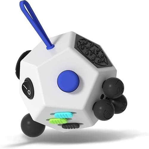 Fidget Dodecagon –12-Side Fidget Toys Cube Relieves Stress and Anxiety Anti Depression Focus Travel Toy Cube for Children and Adults Stocking Stuffers Gifts Idea (A2 White) - Image 1