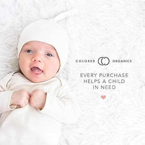 Colored Organics Baby Organic Cotton Knotted Hat - Infant Knit Cap - Newborn Boys and Girls - 0-3 Months - Stone thumbnail 7