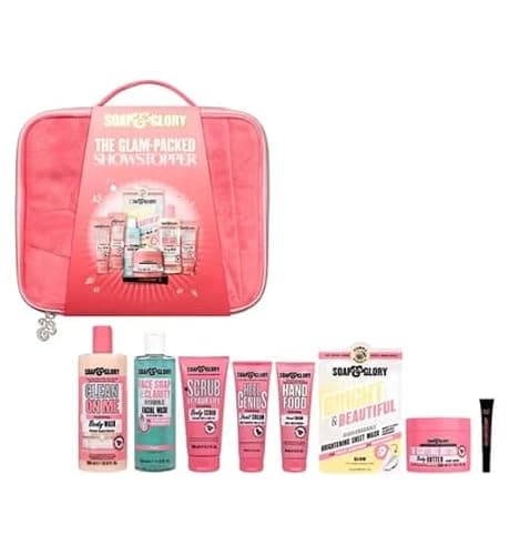 Soap & Glory Gift Set, Bath and Body Collection with Face Mask, Hand Cream, Foot Cream, Body Butter, Body Polish, Body Wash, Lip Gloss, Wash Bag - Christmas Gift Set - Image 1