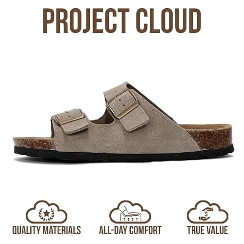 Project Cloud 100% Genuine Leather Flat Sandals Women 2026 Beach Essentials Womens Sandals Memory Foam Vacation Essentials Slides for Women Footwear (Venita) thumbnail 4