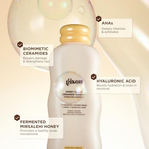 Gisou Honey Gloss Hair Wash Duo - Hydrating Shampoo & Conditioner with Fermented Mirsalehi Honey, Biomimetic Ceramides & Hyaluronic Acid, Strength & Glossy Shine, For All Hair Types thumbnail 4
