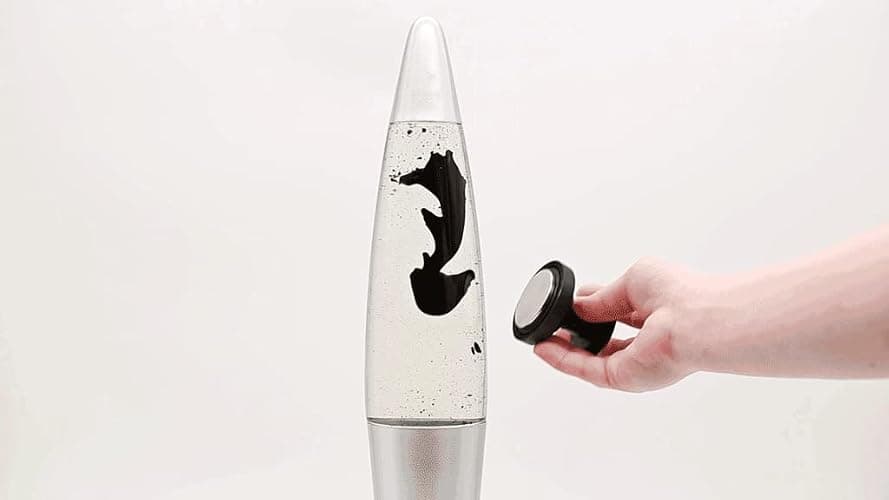 Inspired Designs Retro Rocket Ship Ferrofluid Lava Lamp with Magnetic Black Wax and Clear Liquid, 15 inch thumbnail 6