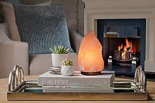 7 Inch Himalayan Salt Lamp with Dimmer Cord - Night Light Natural Crystal Rock Classic Wood Base Authentic from Pakistan thumbnail 8