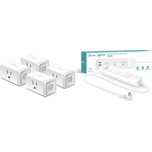 Kasa Smart Plug by TP-Link (HS103P4) 4-Pack and Kasa Smart Plug Power Strip (KP303) - Image 1