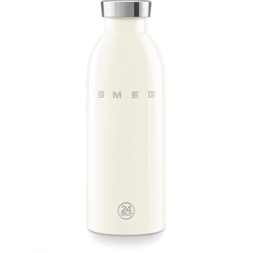 Smeg x 24Bottles Clima Bottle, Borraccia Termica 500 ml WBF01CR, in Acciaio Inox Alimentare 18/8, Isolamento Doppia Parete e Chiusura Ermetica, 24h Freddo e 12h Caldo, Panna - Image 1