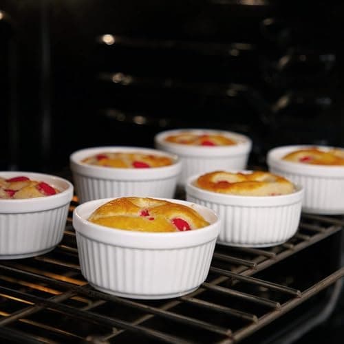 Nuwave Ceramic Ramekins 8 oz, Set of 6, Elegant Classic Style for Baking Souffles, Creme Brulées, Custards, Puddings, 4.3” Wide & 2” Tall, Microwave, Oven & Dishwasher-Safe, Ivory White (6) thumbnail 6
