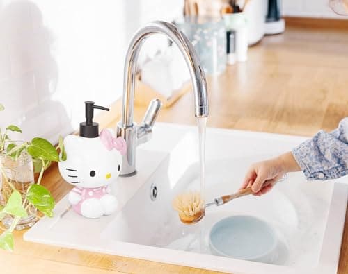 Jay Franco Hello Kitty Soap Dispenser - Pink & White Bathroom Accessory - Resin Lotion Pump thumbnail 3