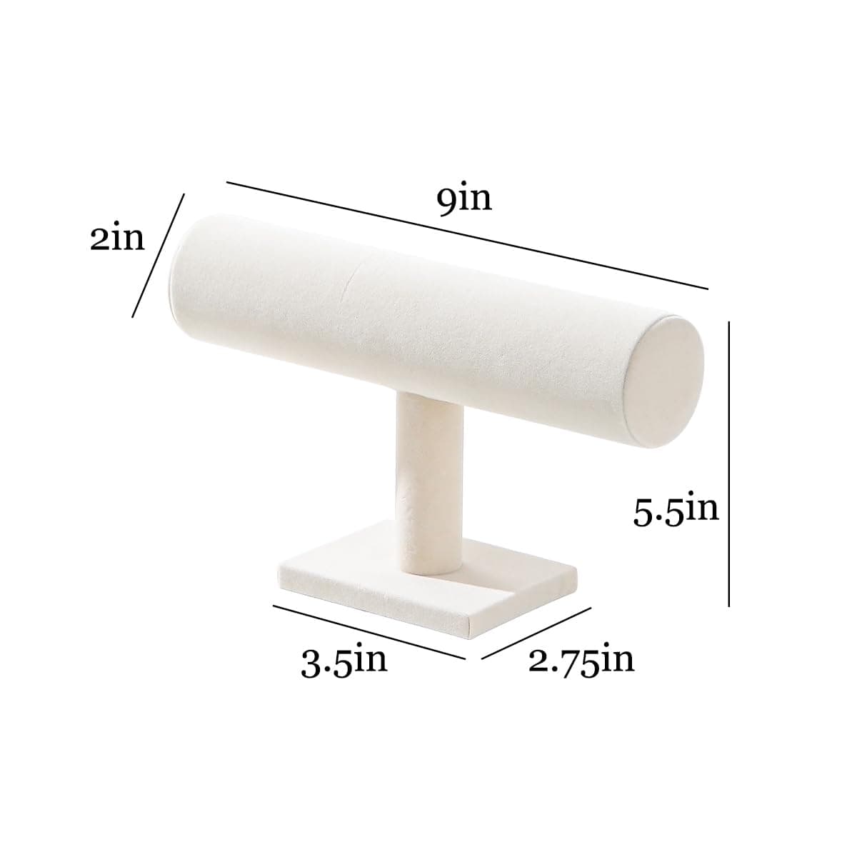 T-Bar Bracelet Holder,Wrist Watch Display Stand for Shop Show,Hardbound Watch Jewelry Organizer Rack for Sale Show(Beige Velvet) thumbnail 5