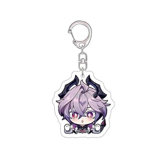 6pcs Gen Shins Acrylic Keychain - Durins Chibi Figure Keyrings - Durin Cosplay Accessories for Fans thumbnail 6