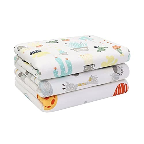 Baby Diaper Changing Pad Liners(22X27.5 inches) Soft Cotton Waterproof Changing Pad for Baby Underpads Mattress Pad Sheet Protector Portable Reusable Urine Pads for Travel Gear Pack of 3 - Image 1