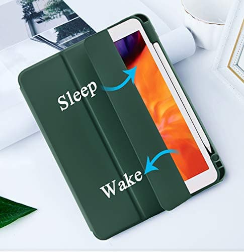 SIWENGDE Case for iPad Pro 11 Inch 4th/3rd/2nd Generation 2022/2021/2020 with Pencil Holder [Support iPad 2nd Pencil Charging] Slim Trifold Stand Smart Protective Cover, Auto Wake/Sleep(Dark Green) thumbnail 4