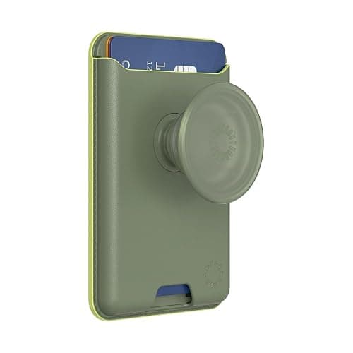 PopSockets Softgoods Phone Wallet with Expanding Grip and Adapter Ring for MagSafe, Magnetic Phone Card Holder, Wireless Charging Compatible, Wallet Compatible with MagSafe/Samsung - Eucalyptus thumbnail 5