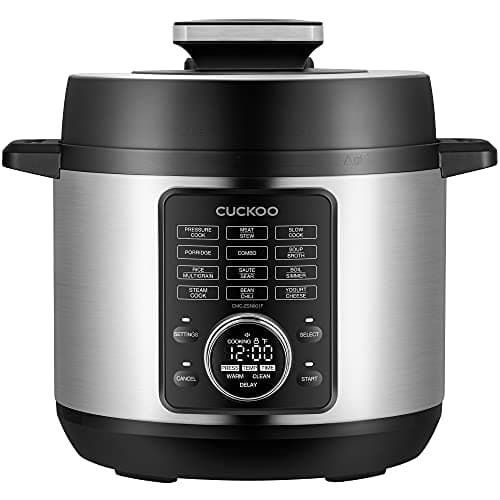 CUCKOO Pressure Cooker 10 Menu Options: Steamer, Slow Cook, Sauté, Porridge, & More, User-Friendly LED Display, Stainless Steel Inner Pot, 24 Cup / 6 Qt. (Uncooked) CMC-ZSN601F Black - Image 1