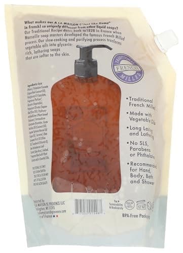 A LA MAISON Lavender Aloe Natural Hand Wash Made with Essential Oils - Biodegradable, Plant-Based, Vegan, Cruelty-Free 33.8 Fl Oz Pouch (1 Pack) thumbnail 2