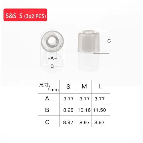 HiFiGo DUNU S&S Earbud Tips for 4.0mm-6mm Nozzle, Silicone Ear Tips Replacement for Da Vinci, Explorer, Titan S2, Wireless/Wired Earphones (S(3 Pairs)) thumbnail 2
