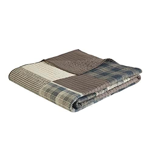 Woolrich Winter Hills Reversible Quilt Set - Cottage Styling Reversed to Solid Color, All Season Lightweight Coverlet, Cozy Bedding Layer, Matching Shams, Oversized Full/Queen, Plaid Tan 3 Piece thumbnail 10