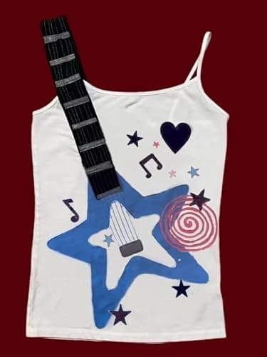 JOLILUNA Whimsy Twee Clothes Whimsigoth Graphic Guitar Top Y2k Grunge Streetwear Emo T Shirt thumbnail 6