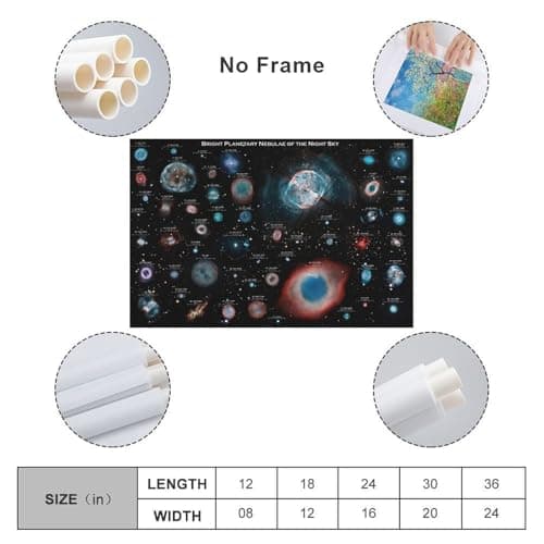 YLJAPOS Planetary Nebulae Galaxy Solar System Poster Astronomy Outer Space Canvas Wall Art Aesthetic Decorative Painting Living Roomstylestyle 12x18inch(30x45cm) thumbnail 2