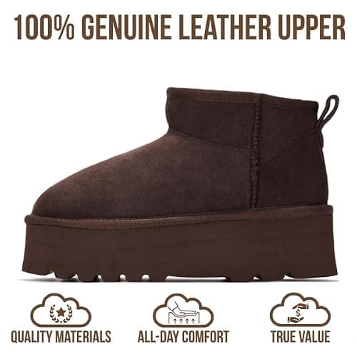 Project Cloud 100% Genuine Leather Ankle Boots for Women - Anti-Slip Memory Foam Insole Womens Boots - Lightweight Winter Womens Shoes, Ankle Booties for Women (Huggy) thumbnail 4