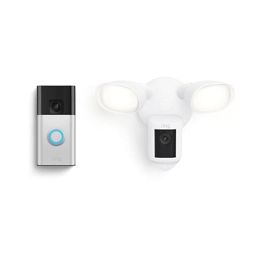 Ring Floodlight Cam Wired Pro with Ring Battery Doorbell - Image 1