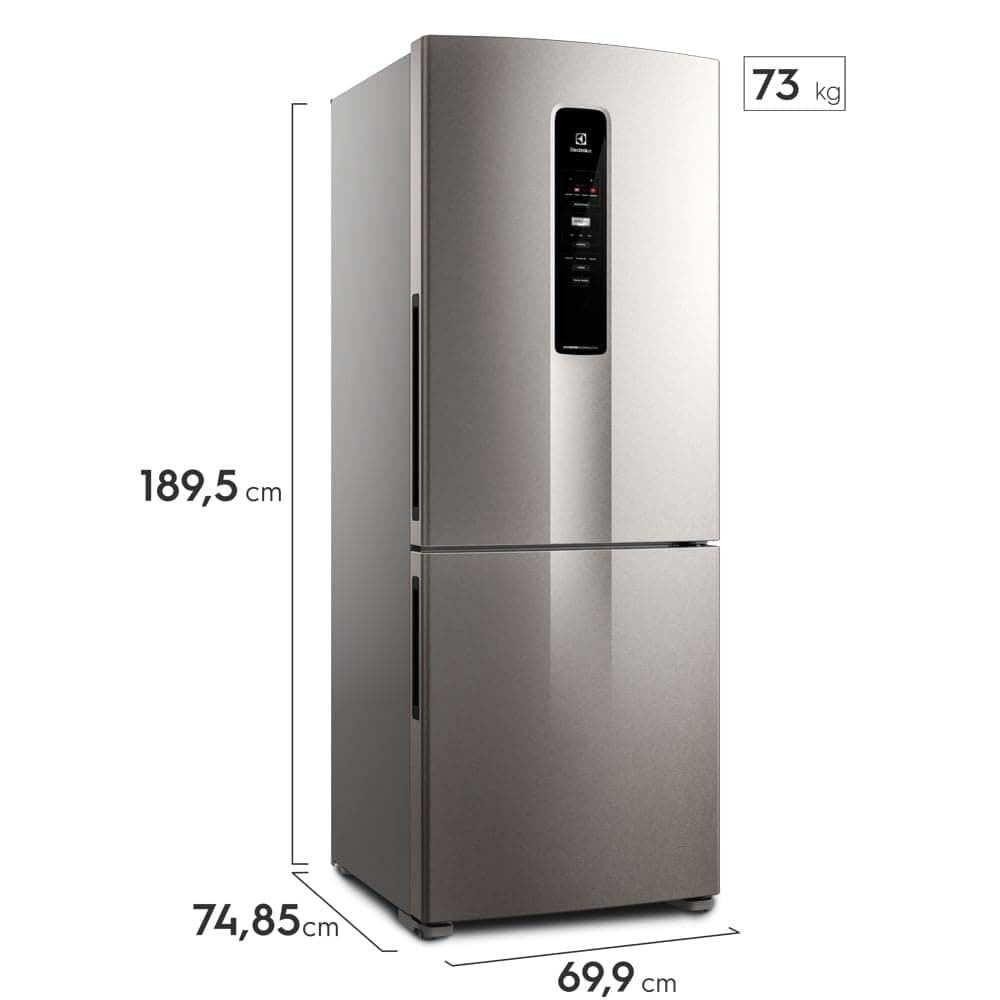 Geladeira Electrolux Frost Free 490L Efficient com AutoSense Inverse Inox Look (IB7S) 220V thumbnail 2