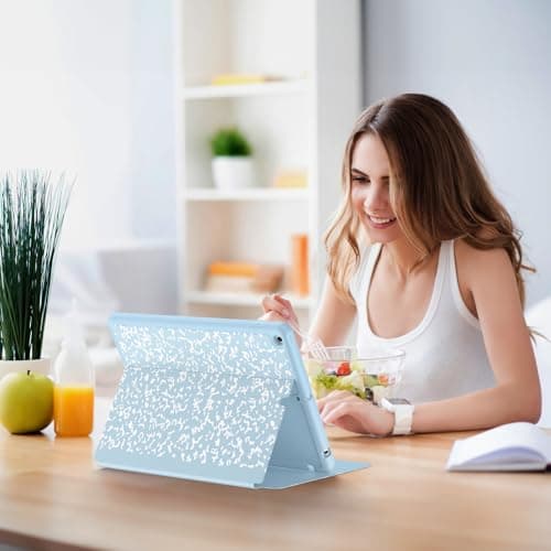 Supveco Case for iPad 9th/8th/7th Generation 10.2 inch (2021/2020/2019 Model) with Pencil Holder, Premium Folio Stand Case with Auto Wake/Sleep,Soft TPU Back Shell Cover for iPad 10.2 Inch-Ice Blue thumbnail 7