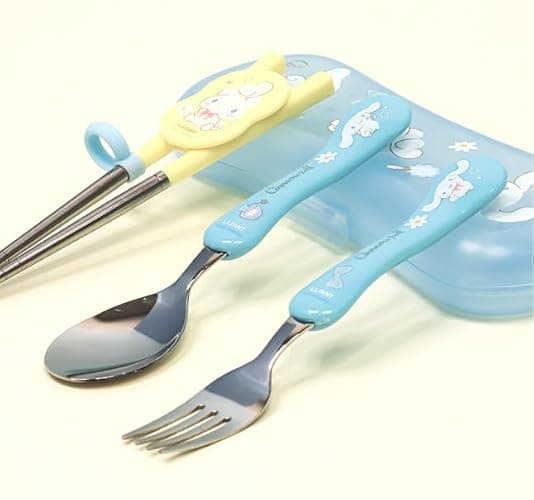 Lilfant Cute Fork, Spoon, and Chopsticks Flatware Set with Case, Stainless Steel, Medium thumbnail 6