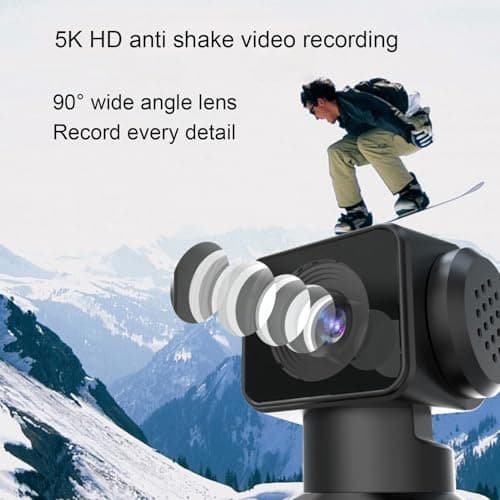 1.3 Inch Handheld Action Camera, 5K 30FPS 270° Rotatable HD Action Camera, Camcorder with Microphone for Outdoor Riding Diving thumbnail 6