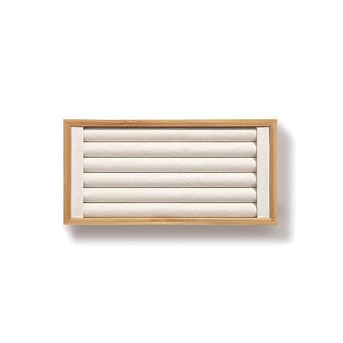 Kanwoder Bamboo Ring Holder,Ring Display Stand,Jewelry Organizer Stand for Rings Earrings Selling(Beige) - Image 1