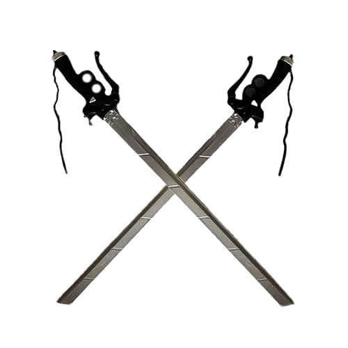 damdos Halloween Prop 2PCS 37inch Attack Foam Sword, 37inch Shingeki Cosplay Sword Kyojin Cosplay Prop Xmas Birthday Gifts (2pcs Sliver) - Image 1