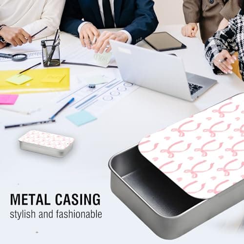 POTYHDC Portable Dental Floss Case, Refillable Cute Travel Floss Dispenser for Men & Women, Pocket Travel Floss Picks Case for Purse, Backpack, Bag Pink Cute Bows thumbnail 5