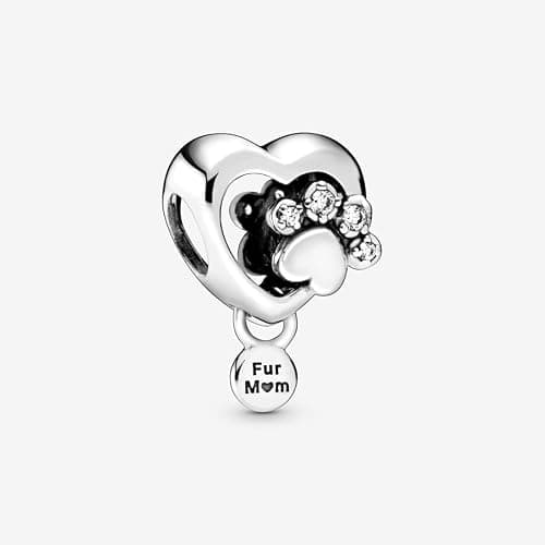 PANDORA Sparkling Paw Print & Heart Charm - Compatible with PANDORA Moments - Jewelry for Women - Gift for Her - Made with Sterling Silver & Cubic Zirconia - With Gift Box thumbnail 2
