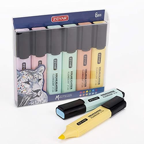 ZEYAR Highlighter, Macaron Colors Chisel Tip Marker Pen, AP Certified, Assorted Colors, Water Based, Quick Dry(2 Sets Macaron) thumbnail 7