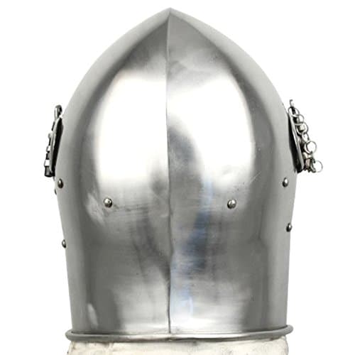 Medieval Renaissance Detachable Visor Barbute 18 Guage Functional Helmet Armor Rustic Vintage Home Decor Gifts thumbnail 4