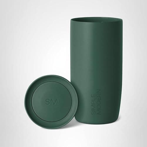 Simple Modern Travel Coffee Mug Tumbler with 360° Lid | Ceramic-Lined Insulated Stainless Steel Cold Brew Iced Coffee Cup | Gifts for Women Men Her Him | Voyager Signature | 16oz | Forest thumbnail 9