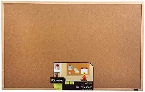 Quartet Cork Board Bulletin Board, 23" x 35" Framed Corkboard, Oak Frame, Decorative Hanging Pin Board, Perfect for Office & Home Decor, Home School Message Board or Vision Board (35-380352) thumbnail 5