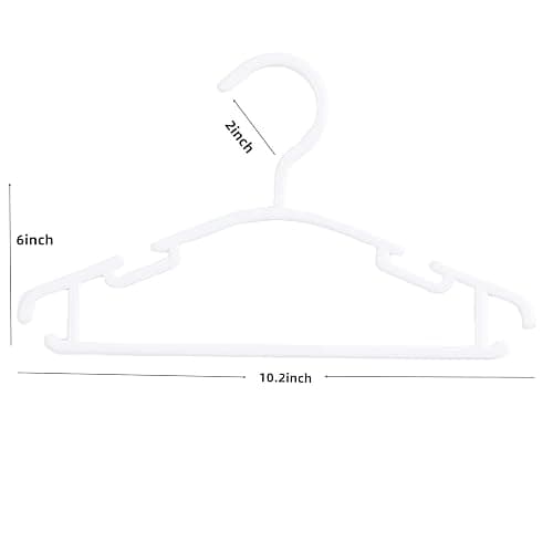 VIIBASE 100 Pack White Baby Nursery Closet Hangers, Non-Slip Laundry Infant Pant Hanger for Newborn Clothes Gift, Ultra-Thin Plastic Hanger for Girl Boy Toddler Kid thumbnail 3