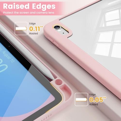 PeculiChic Case Compatible with iPad Air 11 inch M3 2025 / M2 2024, iPad Air 5th 2022 / 4th Generation 10.9 Inch 2020, Shockproof Hybrid Slim Stand Cover with Clear Back Shell & Pencil Holder, Z005 thumbnail 7