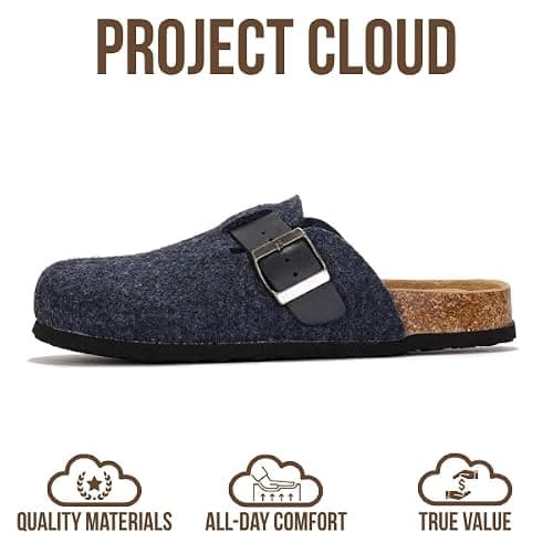 Project Cloud Genuine Leather Footbed Clogs for Women - Memory Foam Arch Support Slippers for Women - Trendy Slip-ons Women's Mules & Clogs Sandals (Benton) thumbnail 4