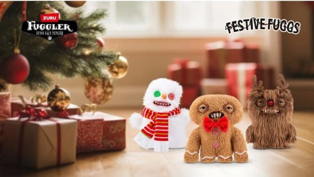 ZURU Fuggler Festive Fuggs 9 inch Soft Plush, Ugly Monster Stuffed Animal Toy with Human-Like Teeth, Multicolored Holiday Theme (Reindeer) thumbnail 5