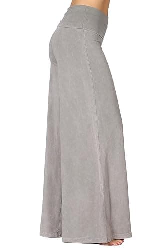 HEYHUN Womens Casual Tie Dye Solid Wide Leg Bottom Boho Hippie Lounge Palazzo Pants S-3XL thumbnail 2