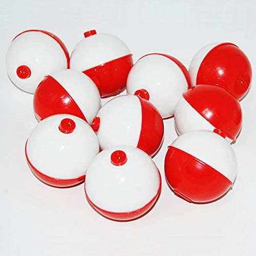 50Pcs Fishing Bobbers Floats,1 inch Hard ABS Bobber for Fishing Snap-on Round Fishing Floats Red and White Fishing Bobbers Bobs Fishing Party Decorations thumbnail 4