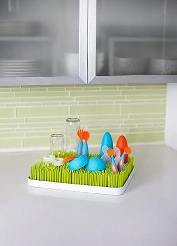 Boon Lawn Countertop Baby Bottle Drying Rack with Antimicrobial Tray - Spring Green - Bottle Rack and Organizer - Baby Feeding Essentials - 13.5 x 11 x 2.5 - 1 Count thumbnail 2