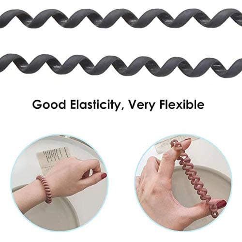 Spiral Hair Ties Set - 10 Piece Medium Coil Elastics for Thick Hair, Multicolor No-Crease Telephone Cord Plastic Ties for Women and Girls (Matte Color) thumbnail 4