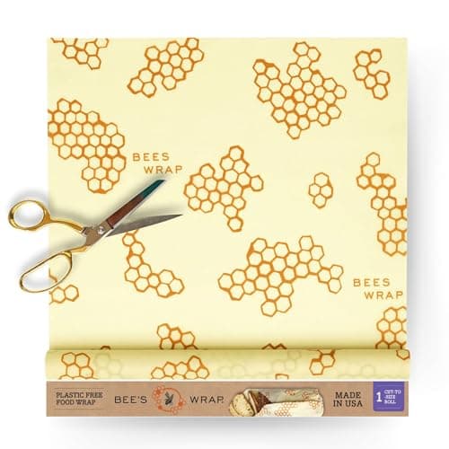 Bee's Wrap Reusable Beeswax Food Wraps Made in the USA, Eco Friendly Beeswax Wraps for Food, Sustainable Food Storage Containers, Organic Cotton Food Wrap, XXL Cut To Size Wax Paper Roll, Honeycomb - Image 1