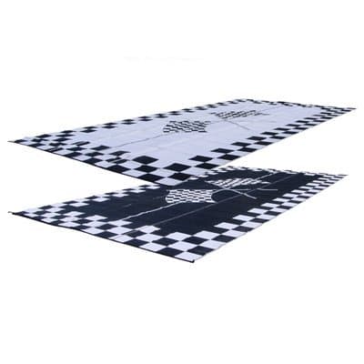 EZ Travel Collection RV Patio Mat: 8x20 Racing Flags Finish Line Checkered Flags Awning Mat - Image 1