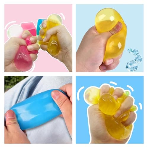 Fidget Toy Stress Cube 3 Pack, Squishy Gel Filled Fidgets for Anxiety Relief, Calming Toys for Kids, Adults, Teens (3 pcs) thumbnail 2